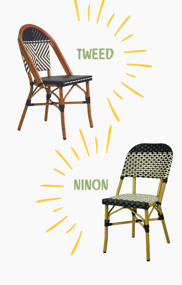 Chaise de terrasse TWEED et NINON par LIGNE VAUZELLE