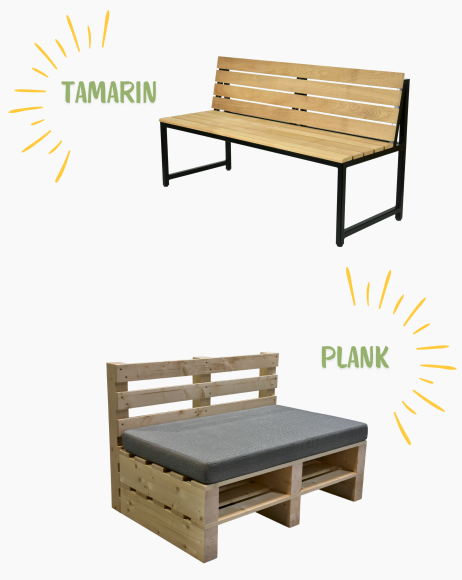 Banquettes TAMARIN et PLANK par Ligne Vauzelle